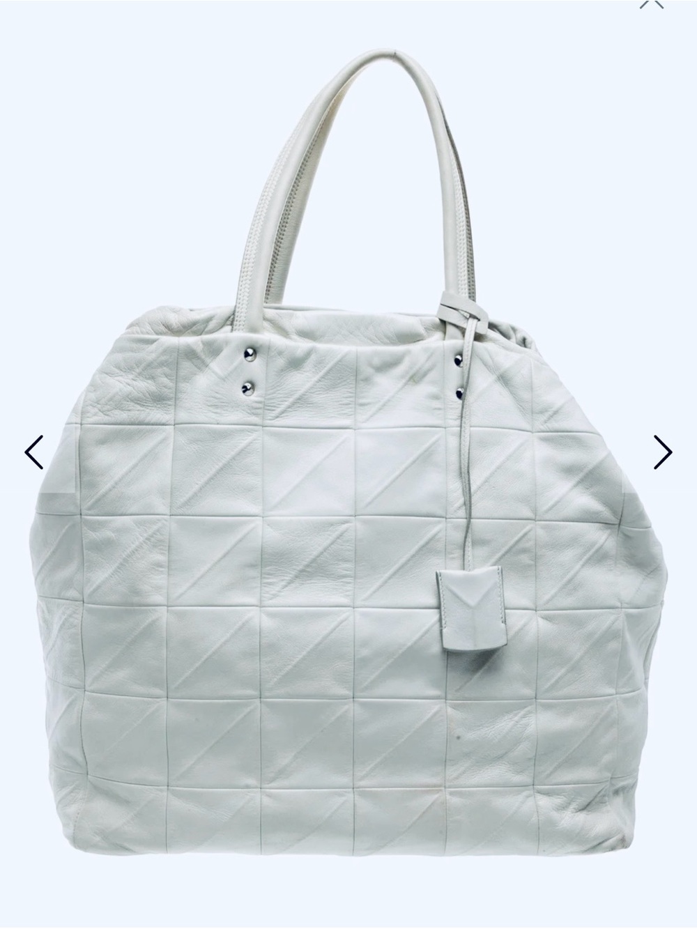 YVES SAINT LAURENT White Leather Shoulder Bag. Large! Very Good Cond.!